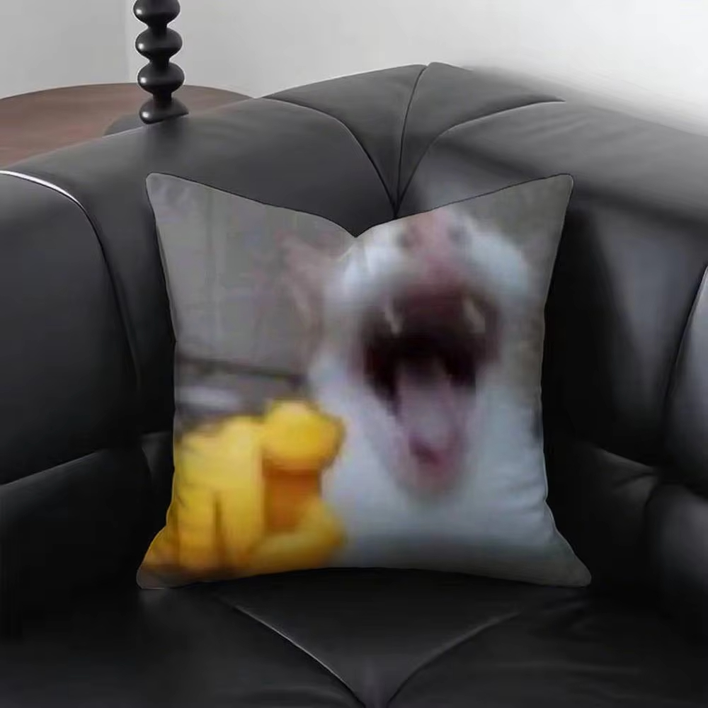 Home Decor Emoji - Engraçado gato m-meme capa de almofada