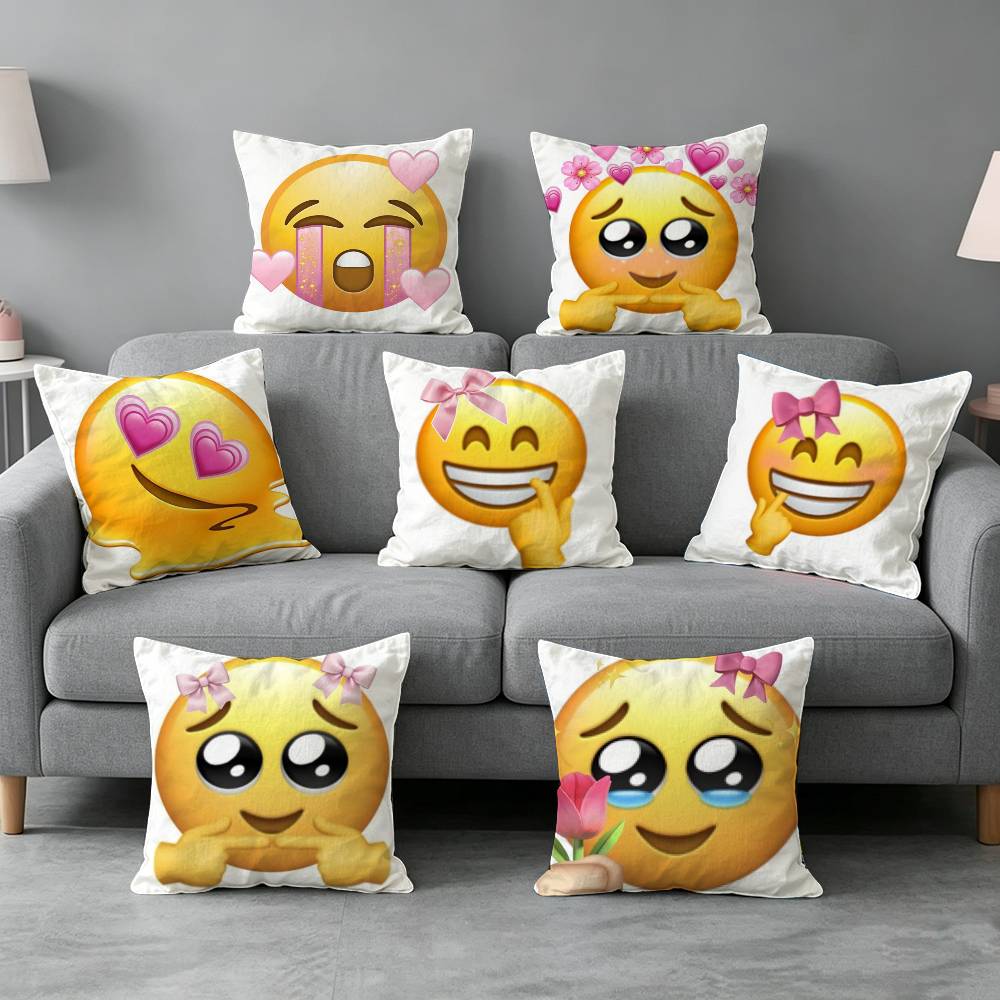 Home Decor Emoji - Capa de almofada com estampa de