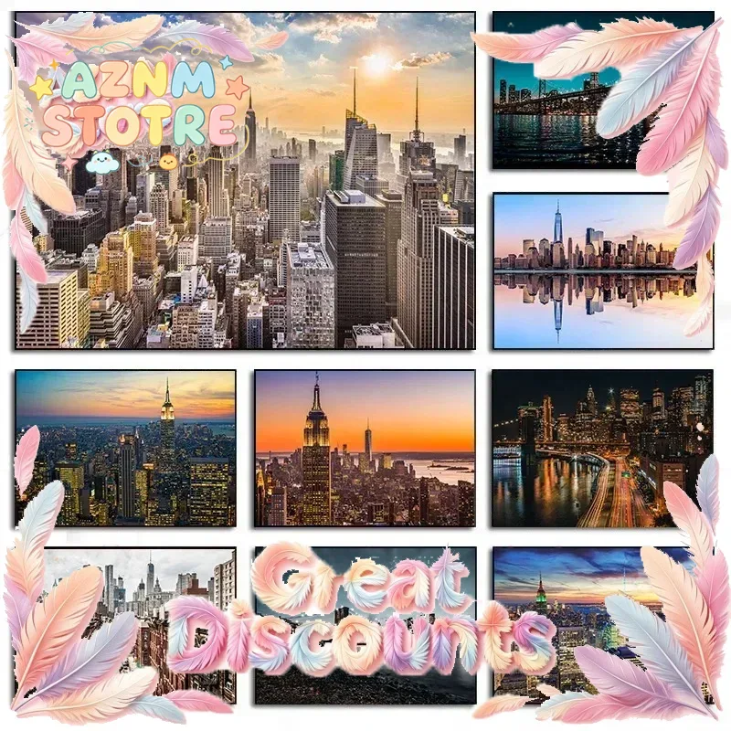 Home Decor New York - Pôster de Paisagem Noturna de Nova