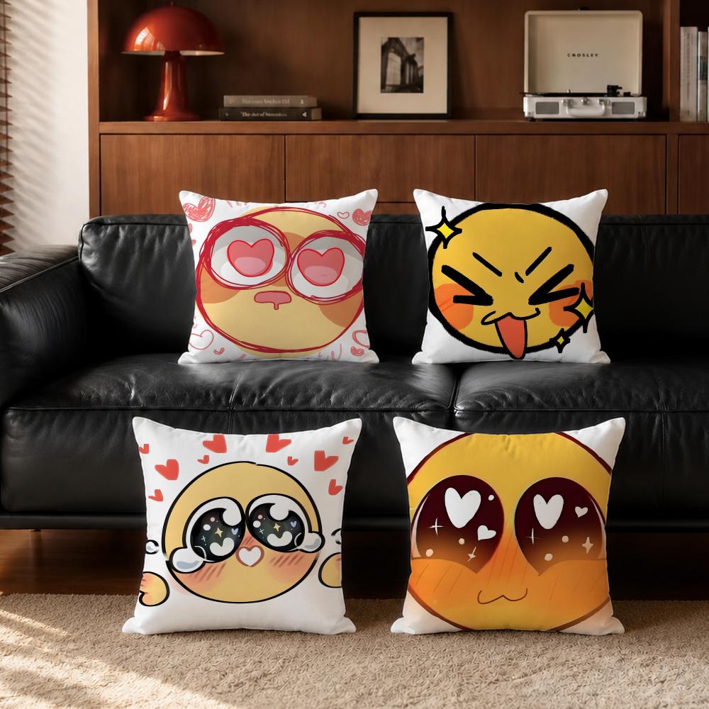 Home Decor Emoji - Capa de Almofada Amarela Fofa e