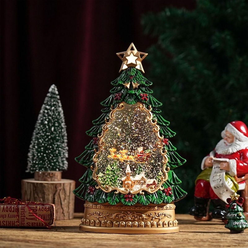 Home Decor Xmas Tree - Caixa de Música Globo de Neve