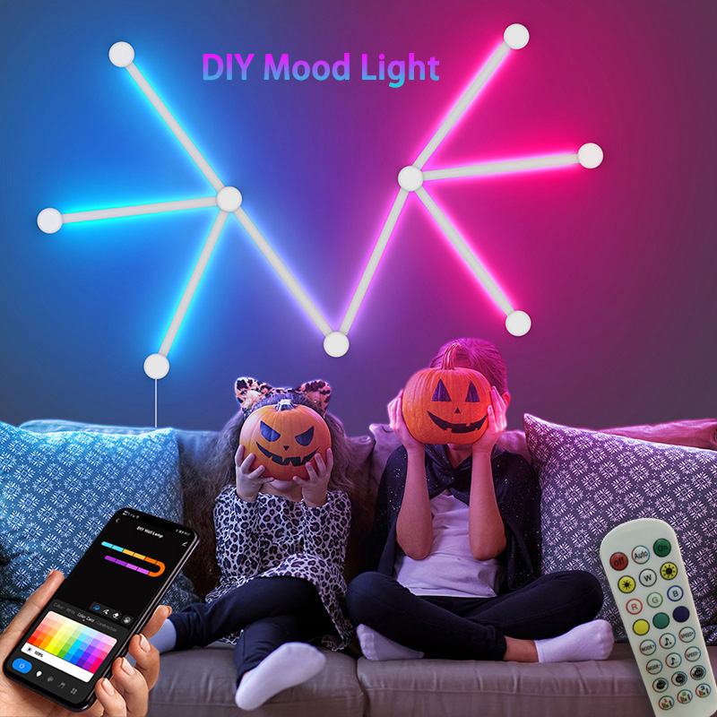 Home Decor Rustic - Lâmpada de parede rgb inteligente, barra