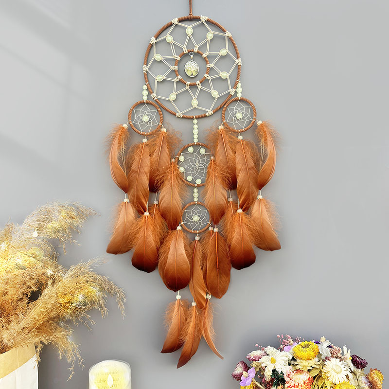 Boho Wind Chimes - Boho sonho apanhador mão-tecido penas sinos