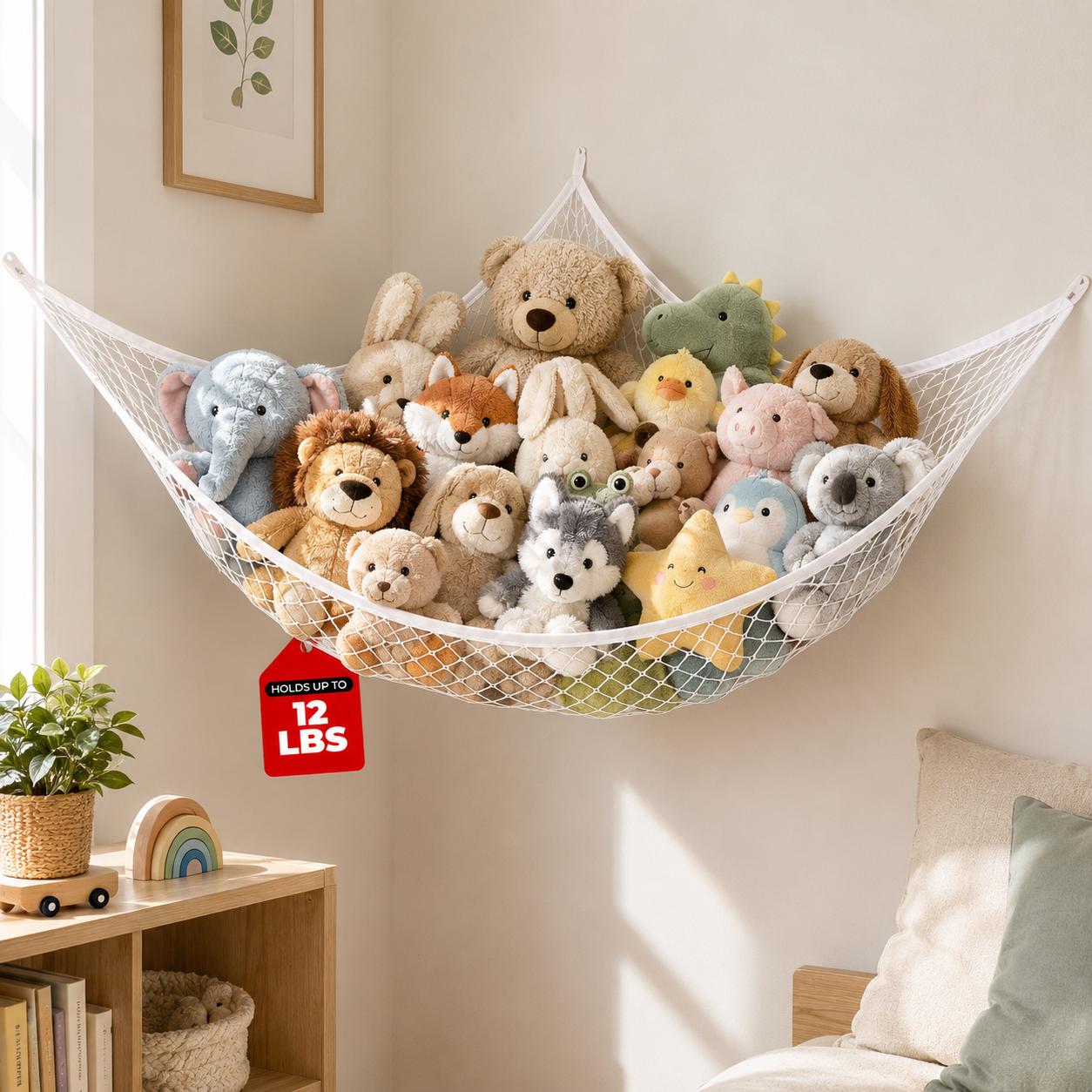 Home Decor Rustic - Rede de Armazenamento de Brinquedos em