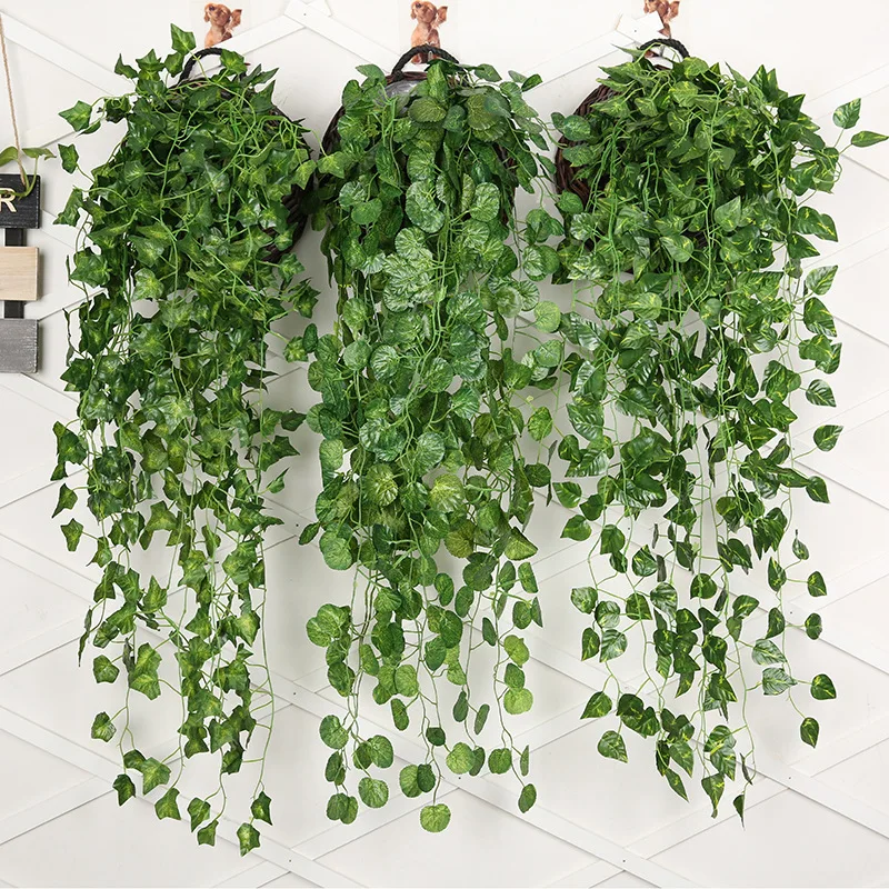 Artificial Hanging Plants - 90cm artificial verde rabanete parede pendurado
