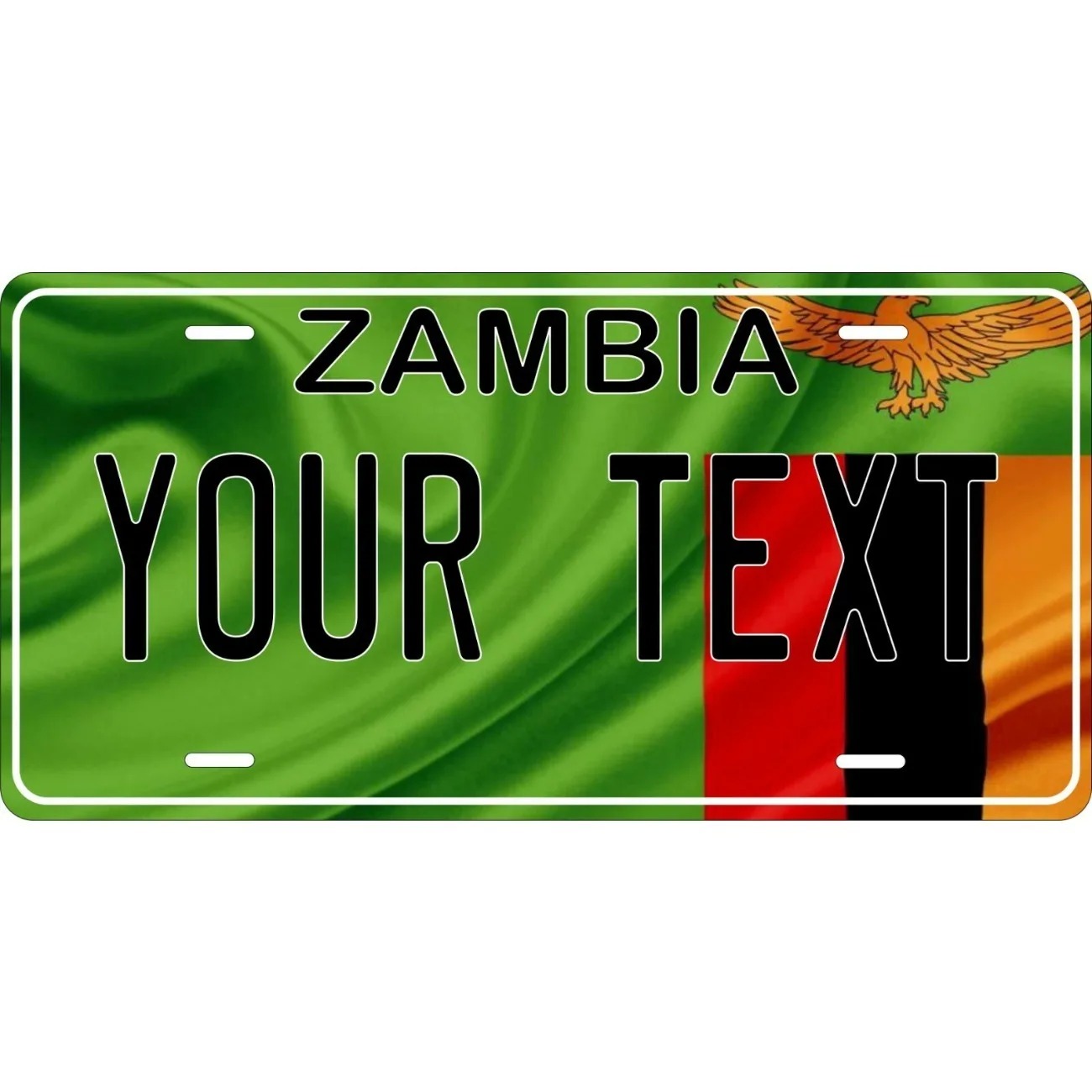 Home Decor Zambia - Etiqueta Personalizada com a Bandeira da