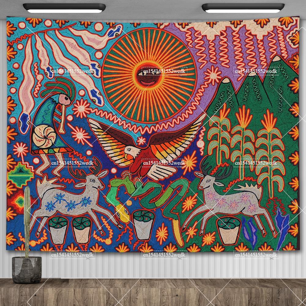 Home Decor Indonesia - Parede de Tapeçaria Pinturas Étnicas, Psicodélica