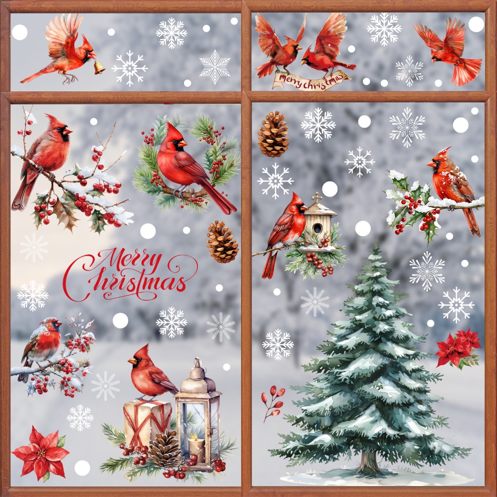 Home Decor Xmas Tree - 9 peças de Adesivos de Natal