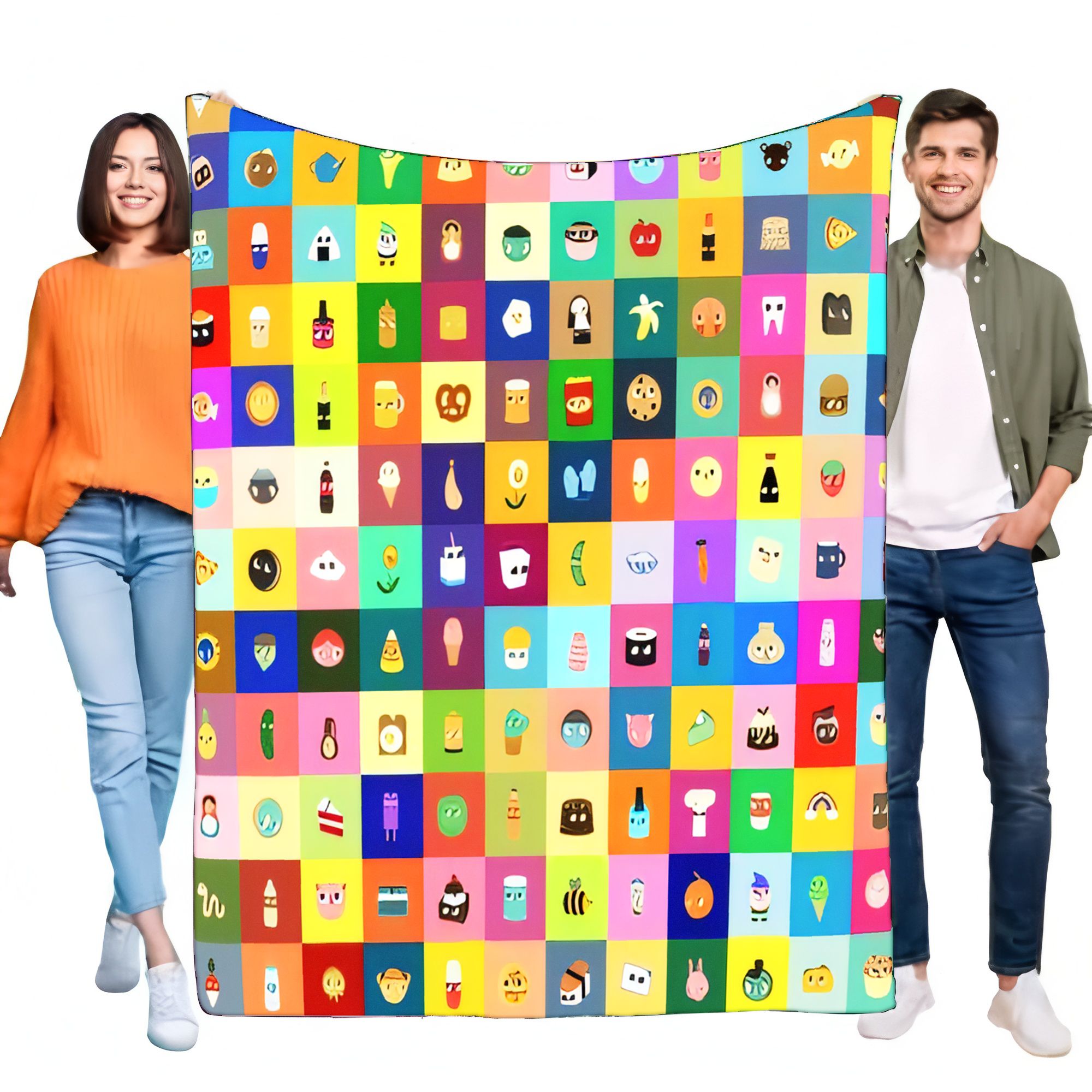 Home Decor Emoji - Cobertor de grade de ícone de