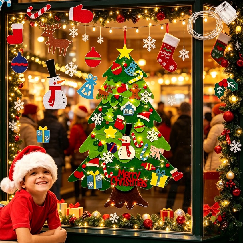 Home Decor Xmas Tree - Árvore de Natal de Feltro DIY