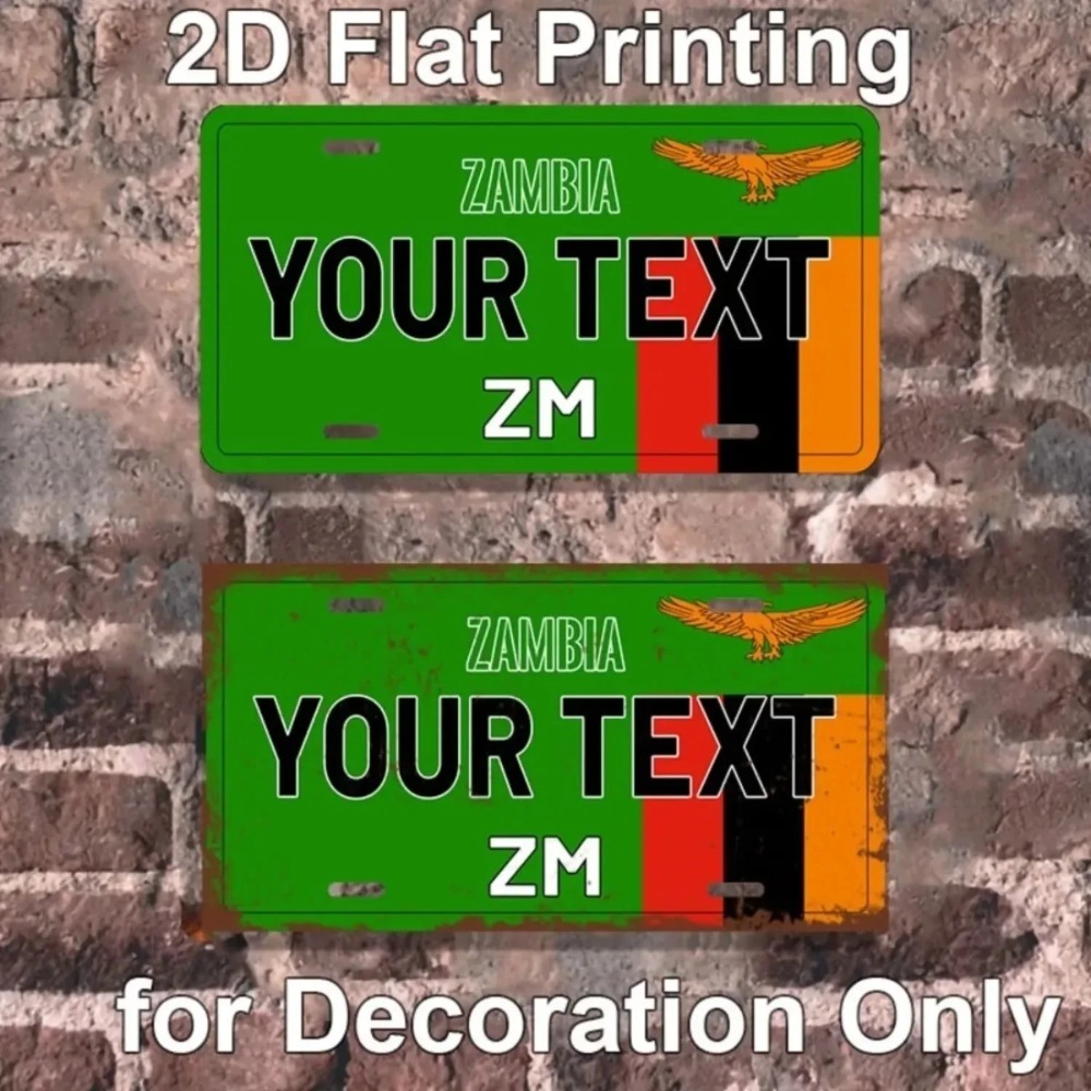 Home Decor Zambia - Placa de Alumínio Personalizada da Zâmbia,