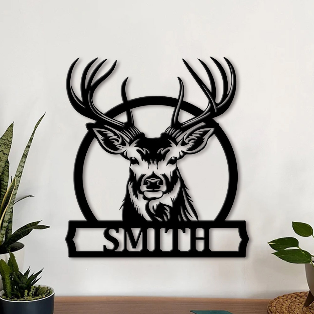 Home Decor Rustic - Placa de Metal Personalizada com Nome