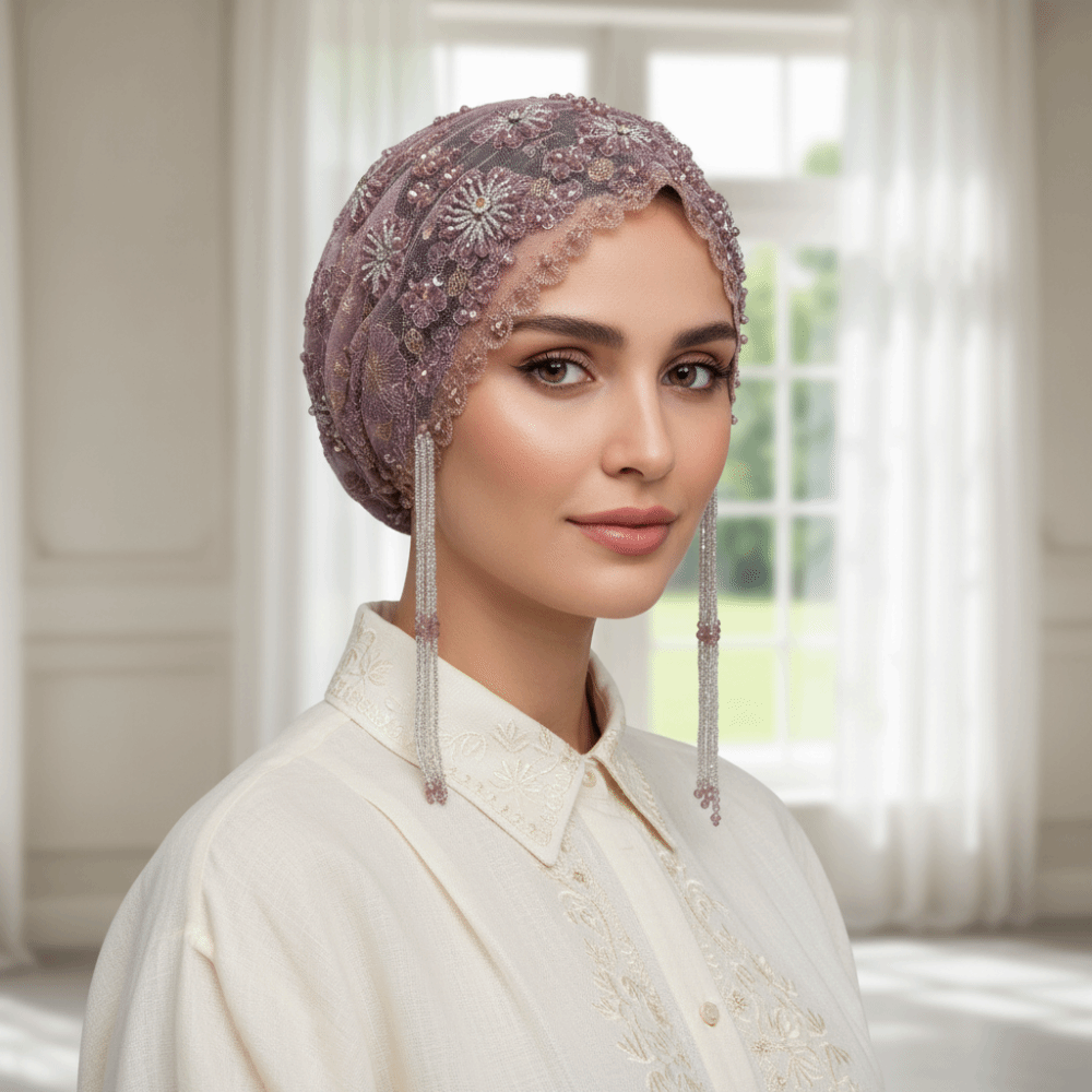 Turbante com Contas Brilhantes - Home Decor Indonesia avaliação e preço
