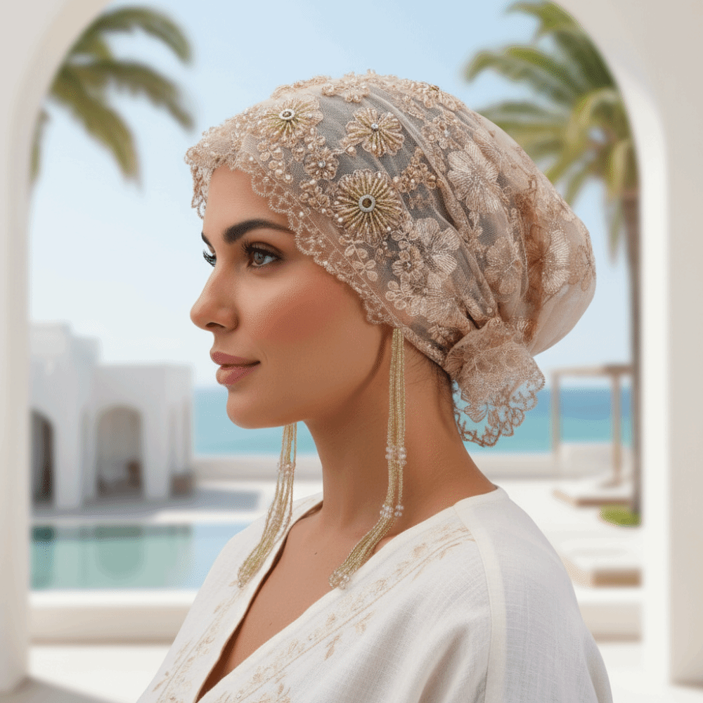 Turbante com Contas Brilhantes - Home Decor Indonesia avaliação e preço