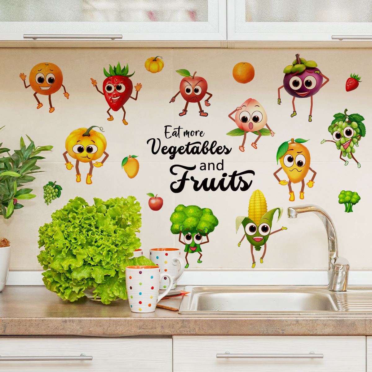 Adesivo de parede de frutas em - Home Decor Emoji avaliação e preço