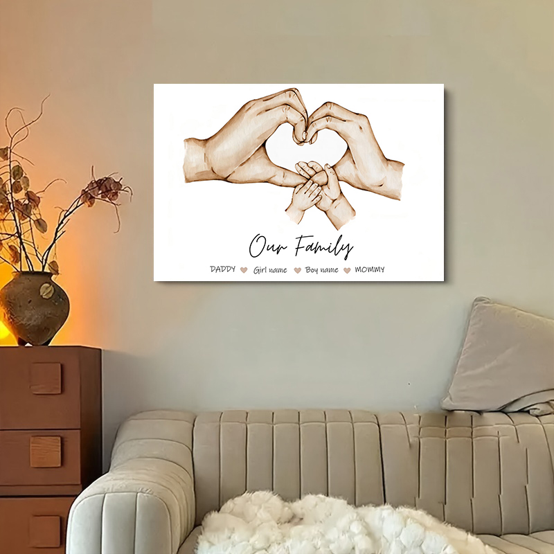 Personalizado família mão cart - Home Decor Wall Pictures avaliação e preço