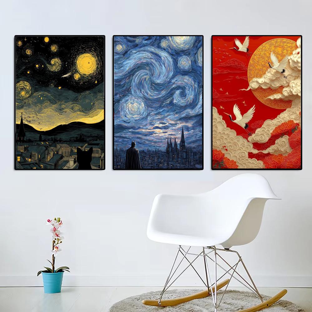 Pôster de pintura a óleo estil - Home Decor Japandi Style avaliação e preço