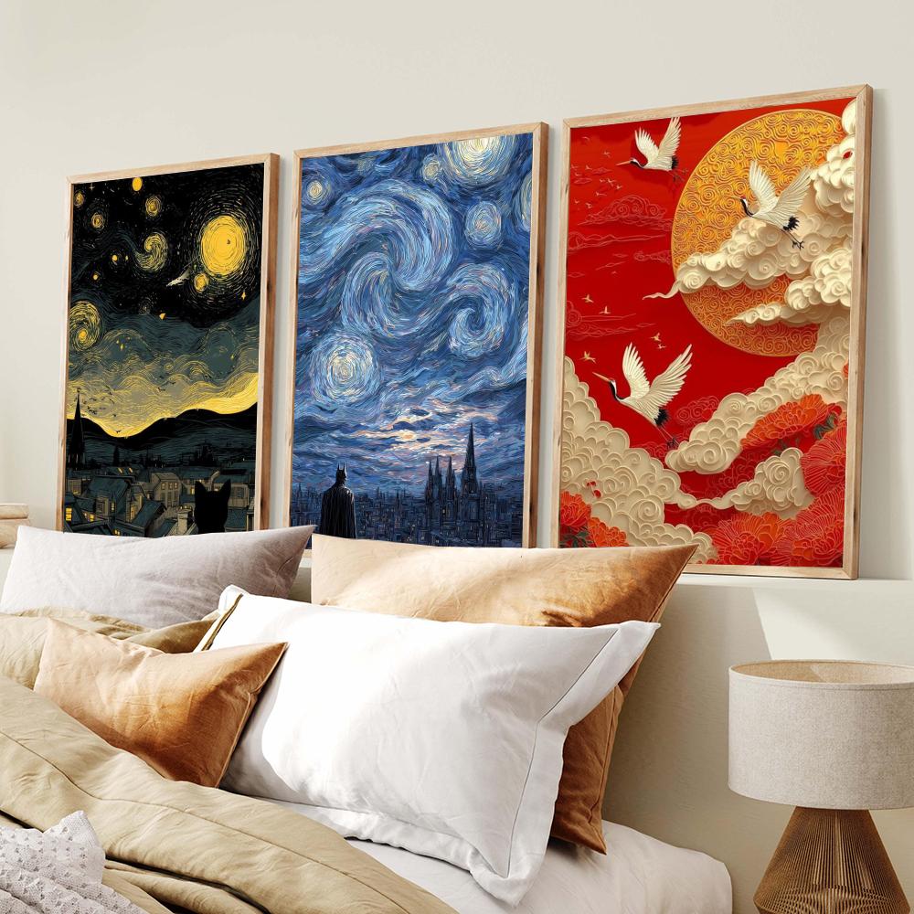 Pôster de pintura a óleo estil - Home Decor Japandi Style avaliação e preço