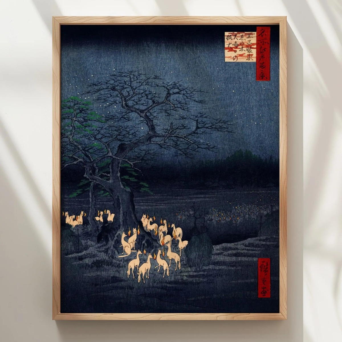 Japonês retro raposa impressão - Home Decor Japandi Style avaliação e preço