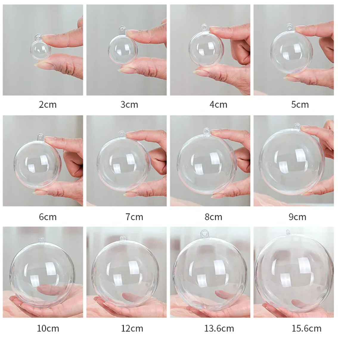 1-20cm bolas transparentes oco - Home Decor Xmas Tree avaliação e preço