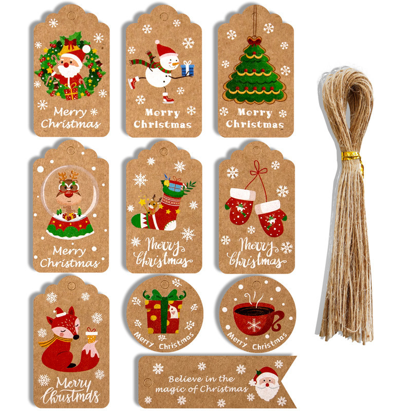50 pçs feliz natal obrigado et - Home Decor Xmas Tree avaliação e preço