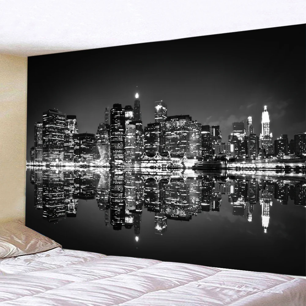 Tapeçaria com vista noturna da - Home Decor New York avaliação e preço
