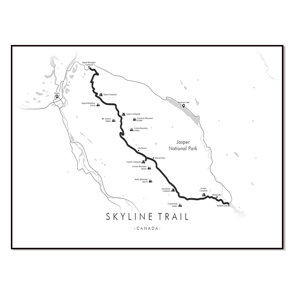 Mapa do Trilha do Skyline, pôs - Home Decor Canada avaliação e preço