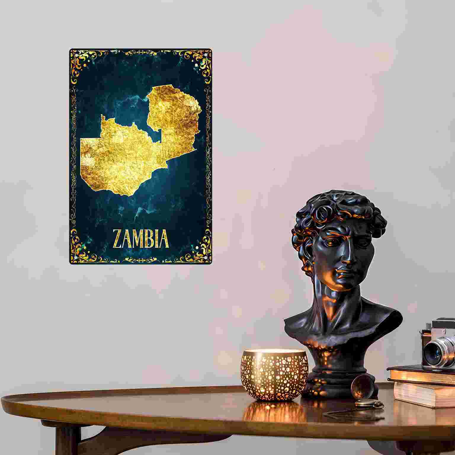 Mapa de Zâmbia em Folha de Our - Home Decor Zambia avaliação e preço