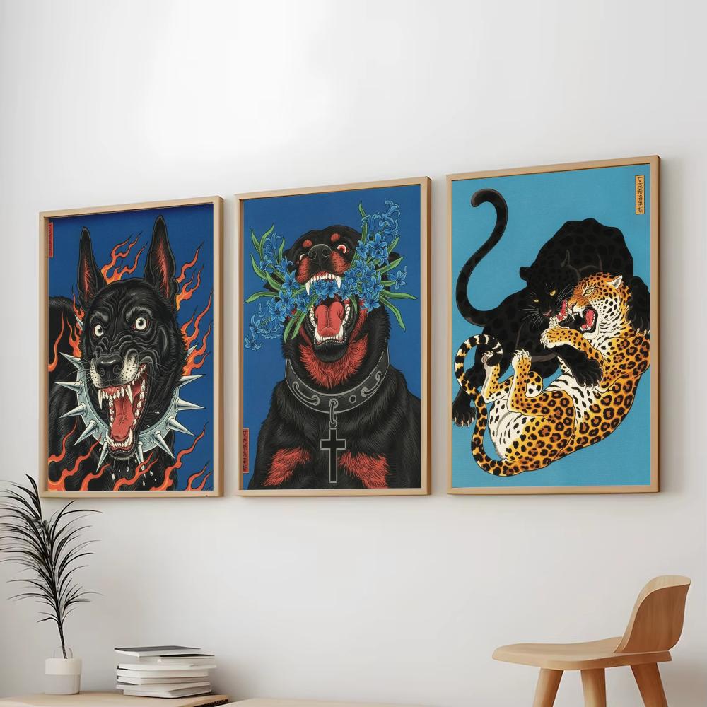 Pintura de cão estilo Japandi, - Home Decor Japandi Style avaliação e preço