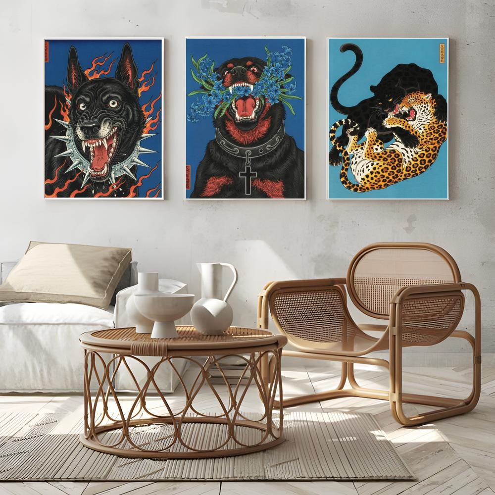 Pintura de cão estilo Japandi, - Home Decor Japandi Style avaliação e preço