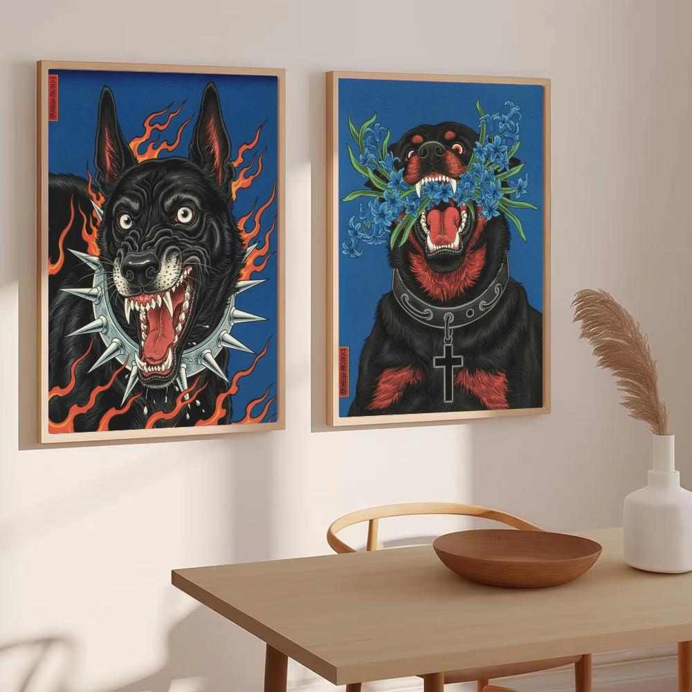 Pintura de cão estilo Japandi, - Home Decor Japandi Style avaliação e preço