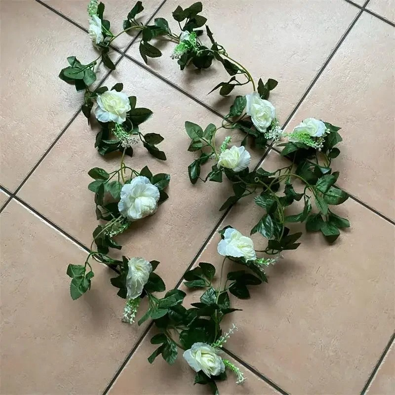 1 pçs 2.2m flor branca artific - Artificial Hanging Plants avaliação e preço
