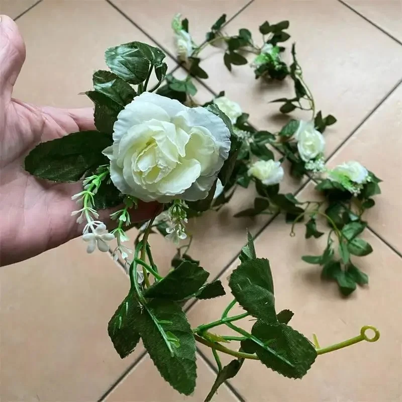1 pçs 2.2m flor branca artific - Artificial Hanging Plants avaliação e preço