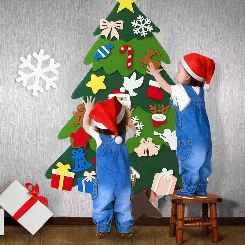 Crianças diy sentiu árvore de  - Home Decor Xmas Tree avaliação e preço