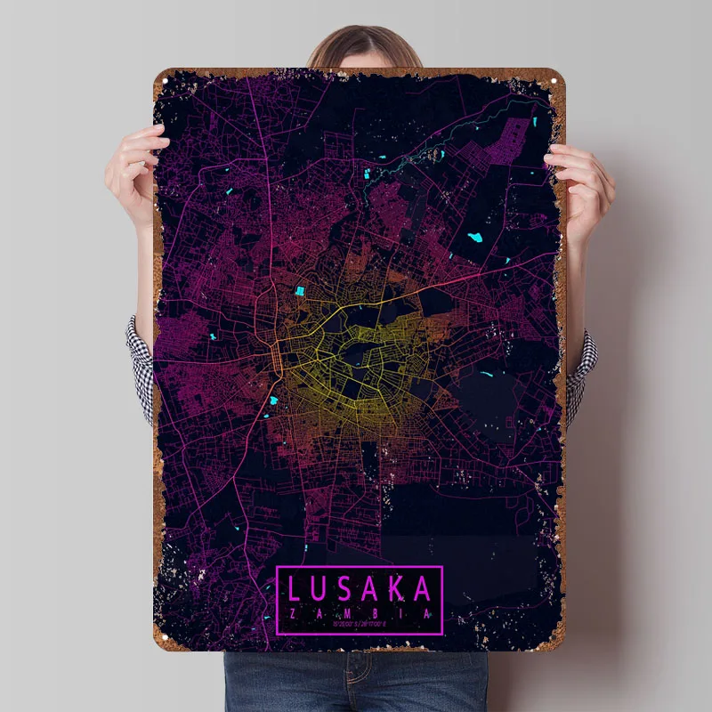 Mapa da Cidade de Lusaka, Zâmb - Home Decor Zambia avaliação e preço
