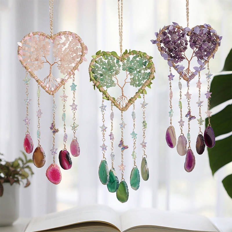 Cristal roxo ametista quartzo  - Boho Wind Chimes avaliação e preço