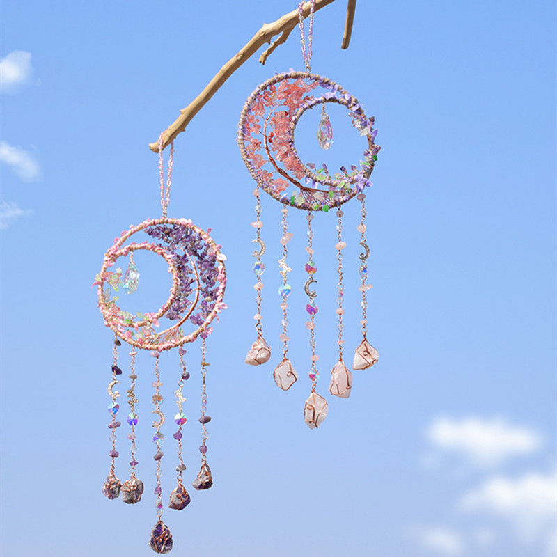 Cristal roxo ametista quartzo  - Boho Wind Chimes avaliação e preço