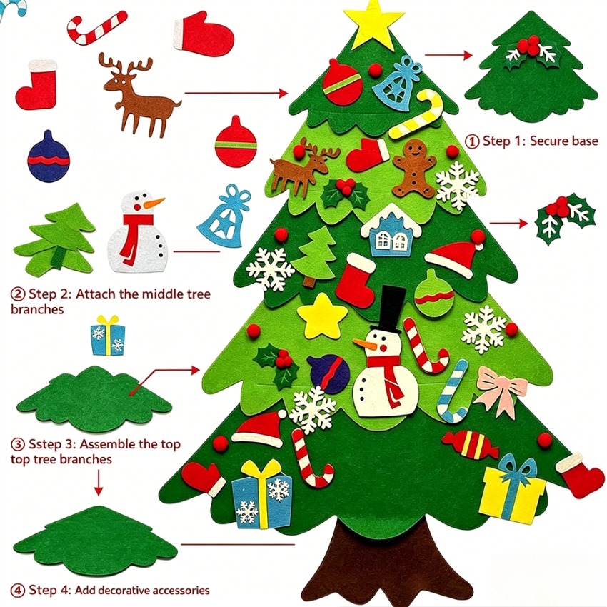 Árvore de Natal de Feltro DIY  - Home Decor Xmas Tree avaliação e preço